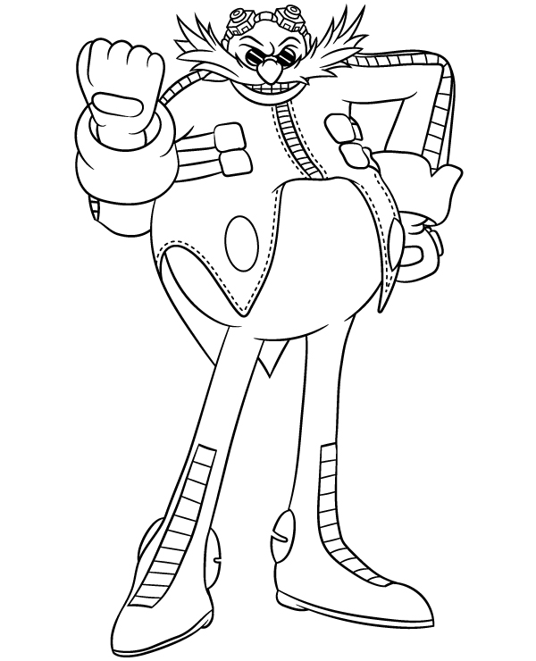 Dr Eggman character coloring page