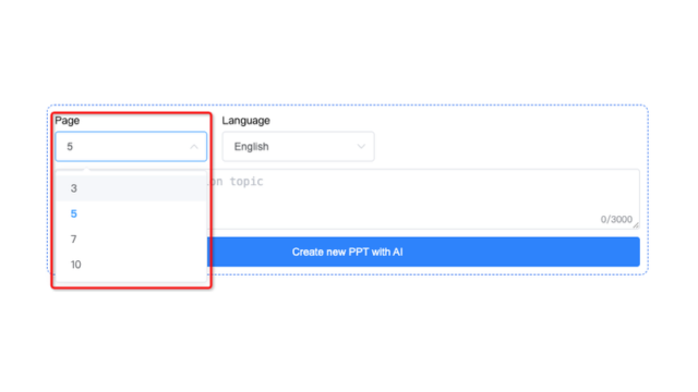 Step 1: Choose the number of slides for your PPT - NoteGPT