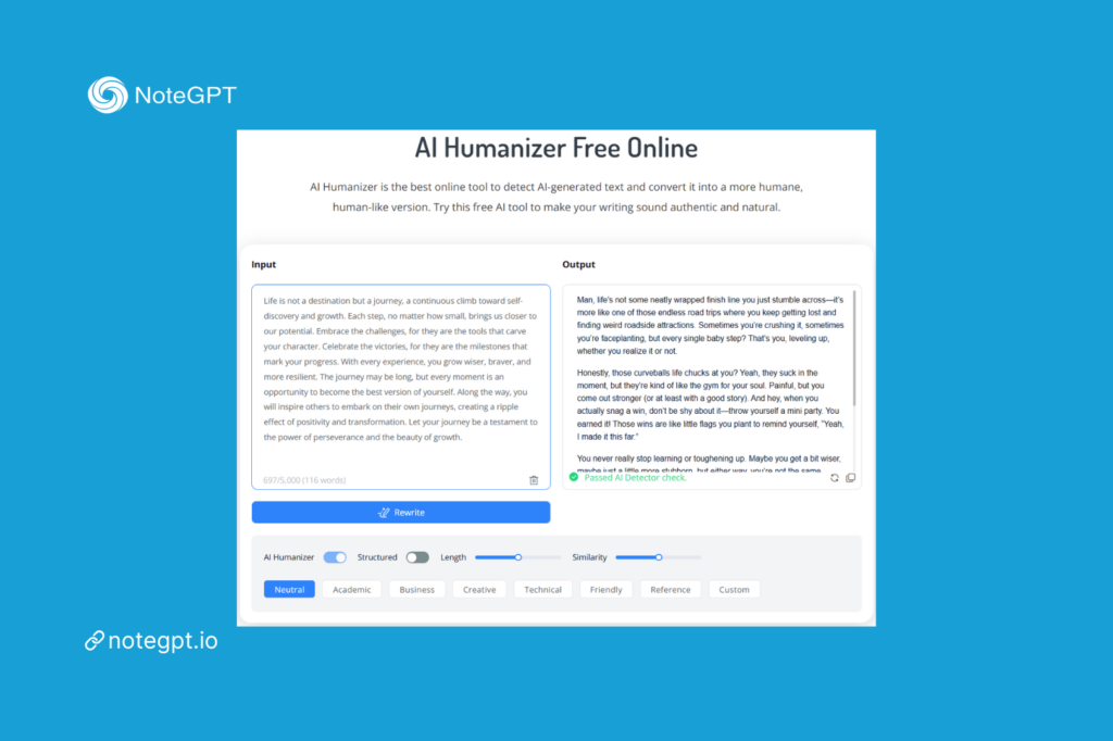 Step 2: Click “Humanize”