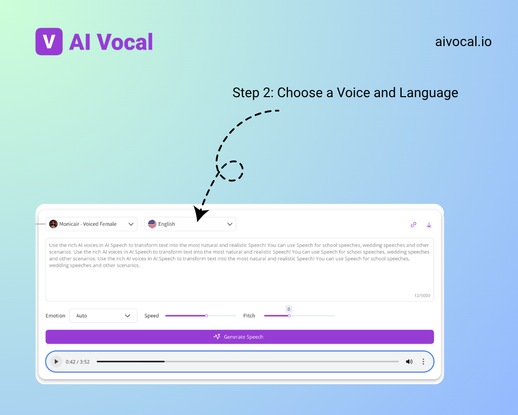 Step 2: Choose a Voice and Language