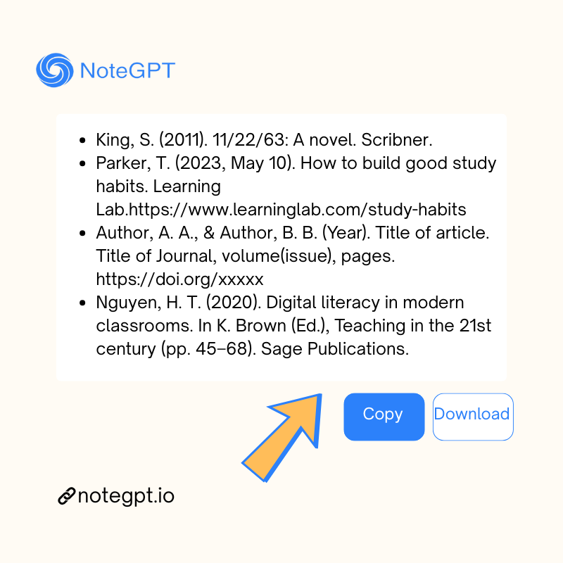 Step 3: Copy or Download Your Citation