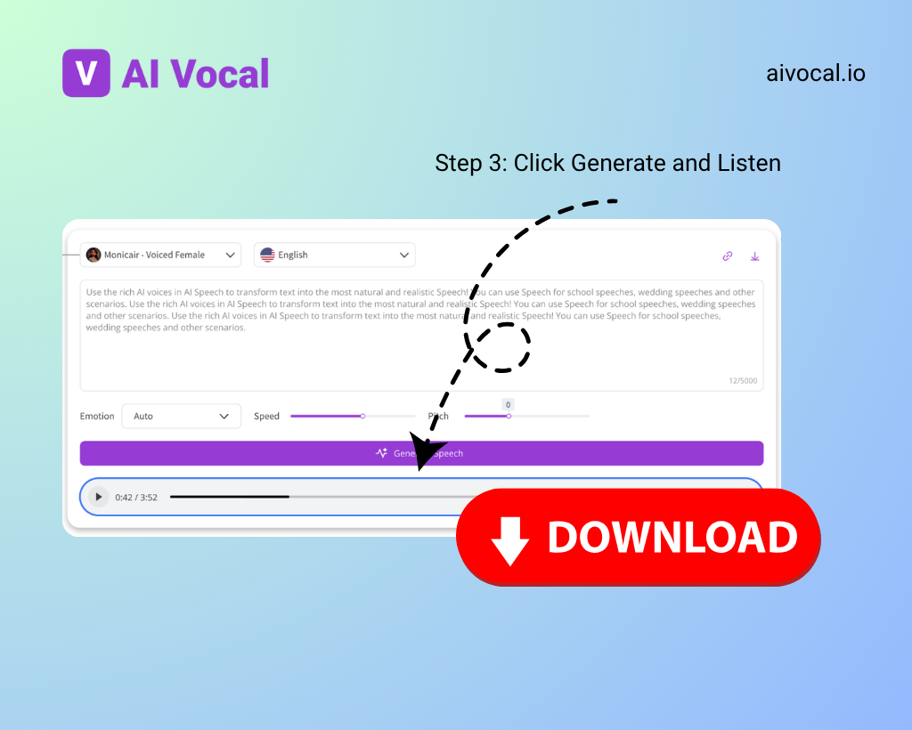 Step 3: Click Generate and Listen