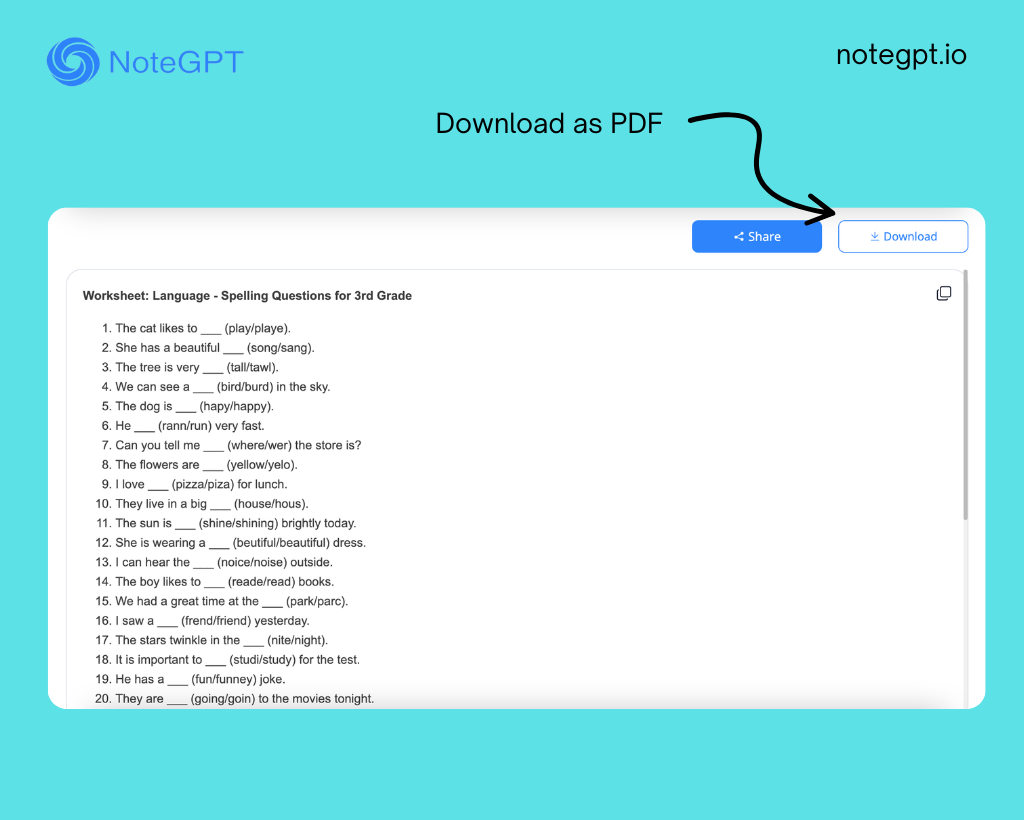 Step 3: Generate and Download as PDF