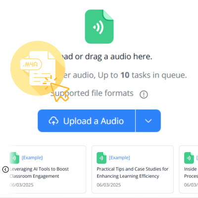 Step1: Upload Your M4A Audio Files