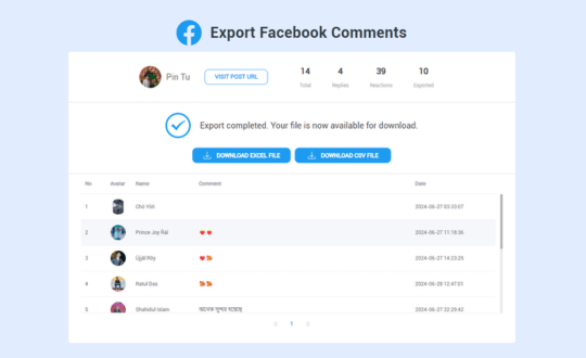 Step2-Export and Download Comments