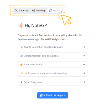Step3: Summarize and Ask AI for Key Points