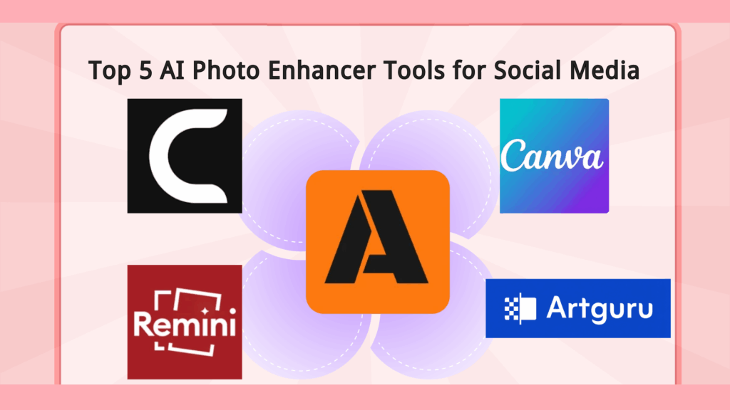 Icons of popular ai photo enhancer tools for creators