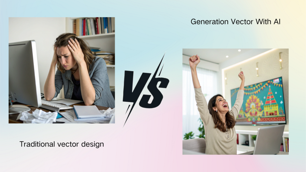 Traditional vector design VS Generation Vector With Al