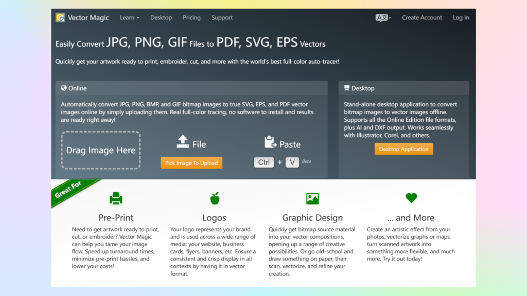Vector Magic's online editon