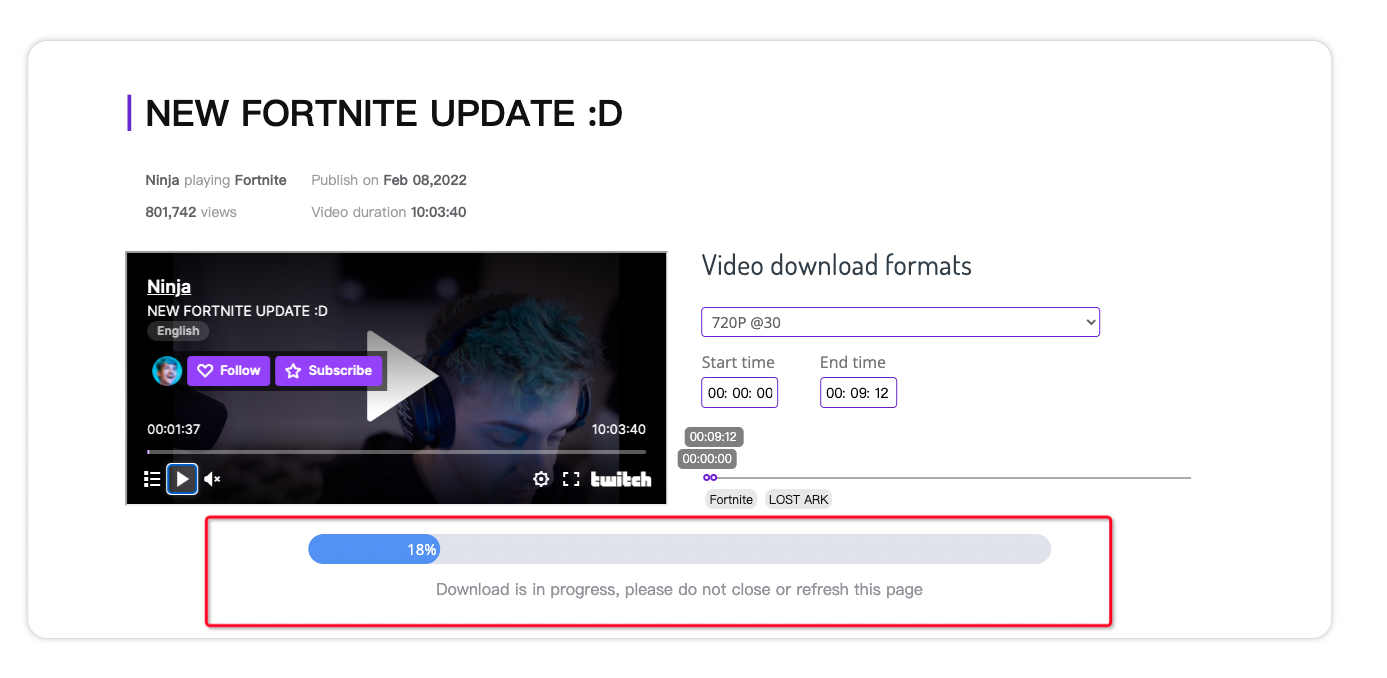 How to download VOD videos by Twitch clip downloader extension?