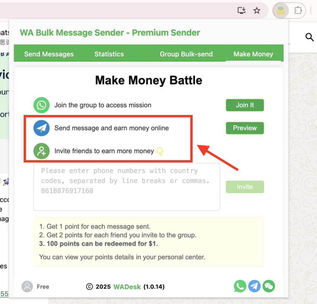 step 3 of make money from WhatsApp