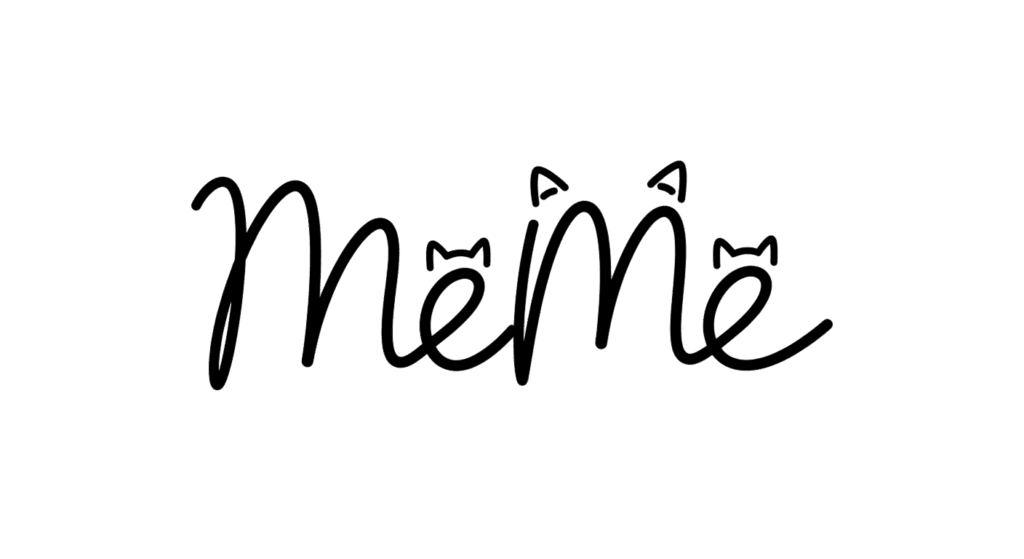 Signature "MeMe" with cat ears