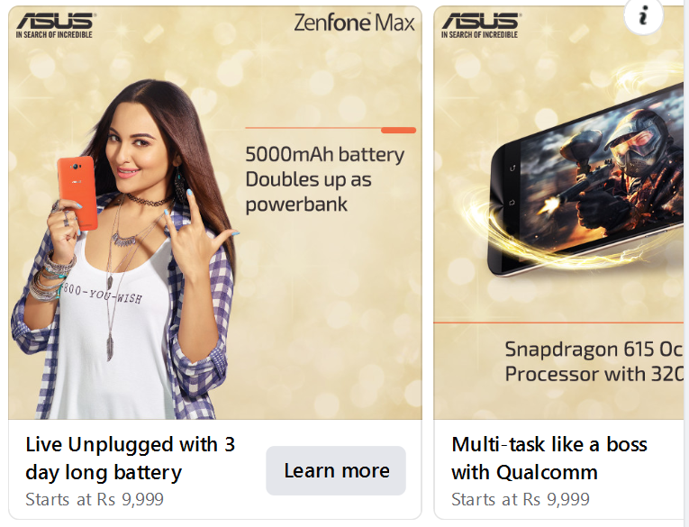 Facebook Carousel Ad Examples - ASUS