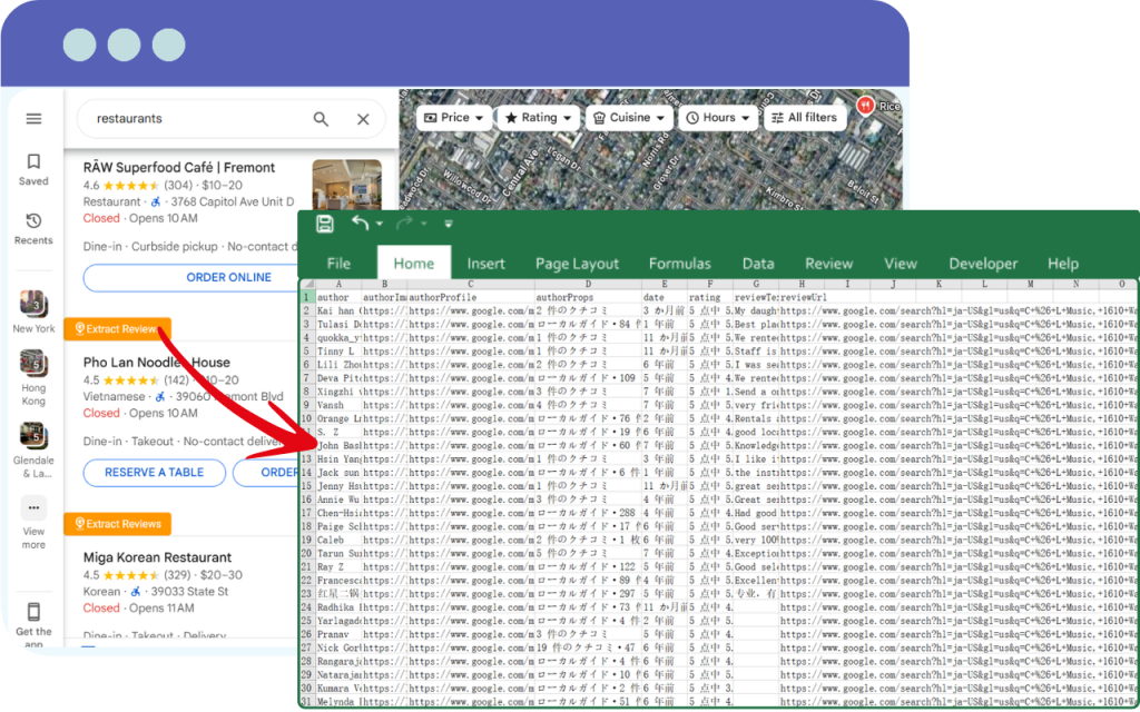 Google Map Reviews Scraper