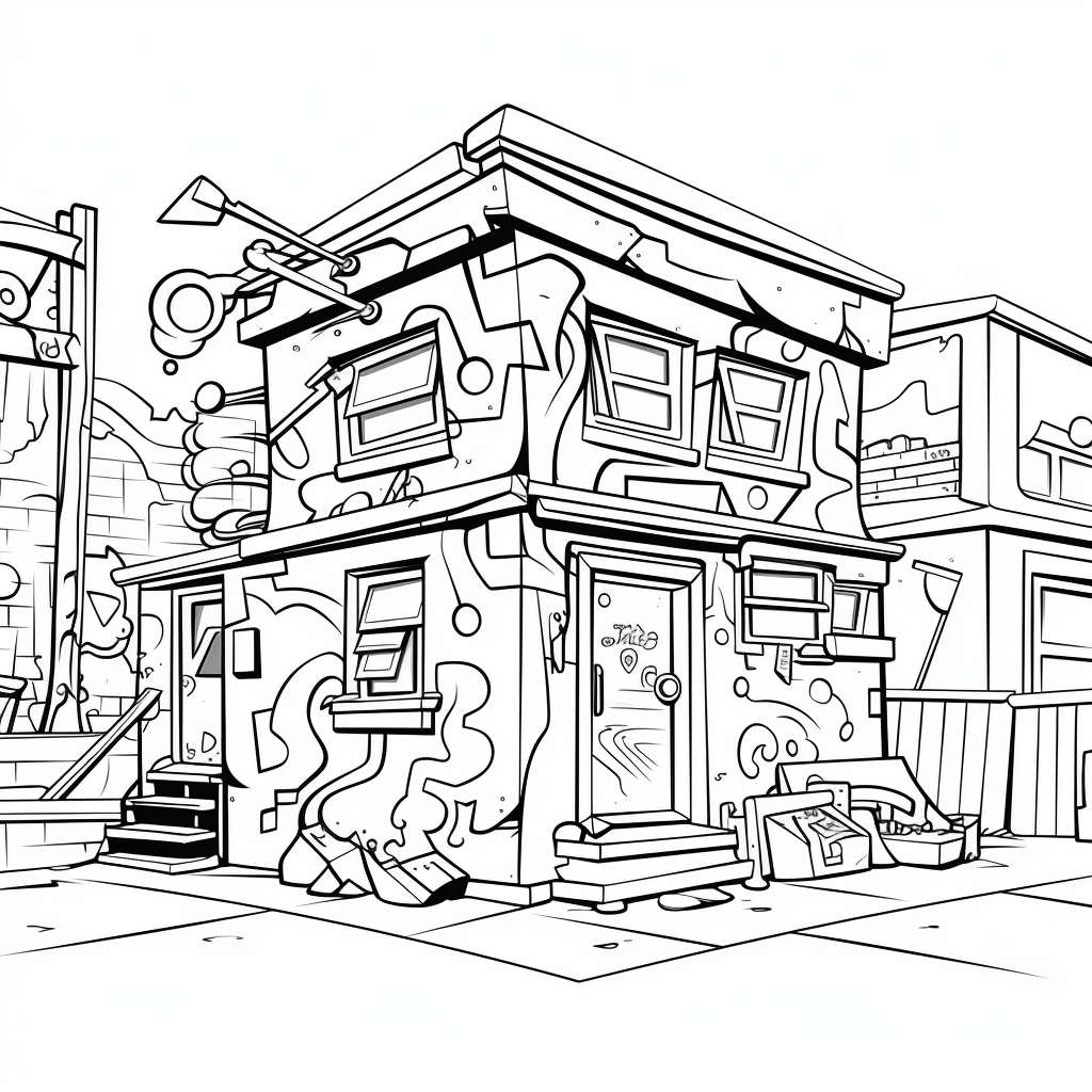 Graffiti Shop coloring page