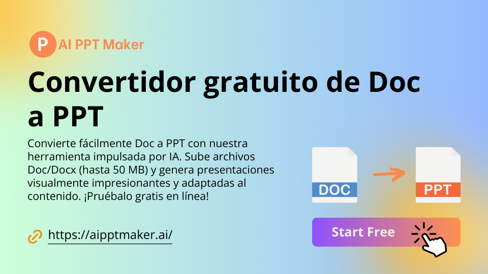 Convertir Doc a PPT en línea - Convertidor gratuito de Doc a PPT - AI PPT Maker