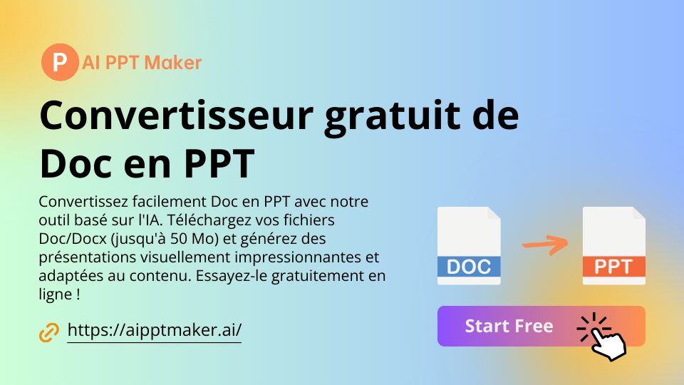 Convertir Doc en PPT en ligne - Convertisseur gratuit de Doc en PPT - AI PPT Maker