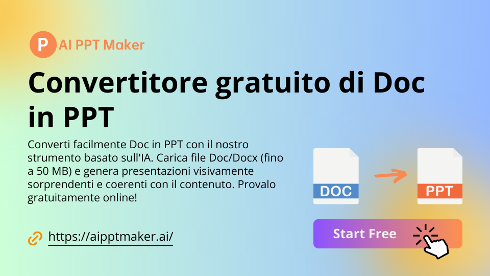 Converti Doc in PPT online - Convertitore gratuito di Doc in PPT - AI PPT Maker