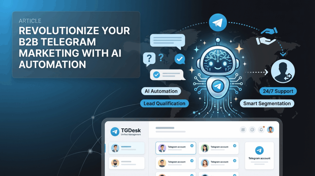 You can use a platform like TGDesk-Telegram AI bot to manage Telegram accounts