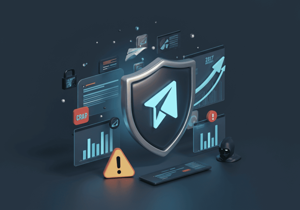 Is Telegram safe for business marketing - Security shield concept