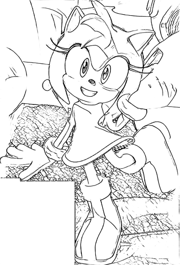 Amy Rose coloring page for kids