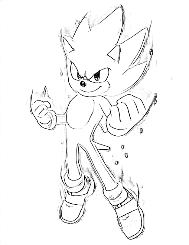 super sonic coloring page