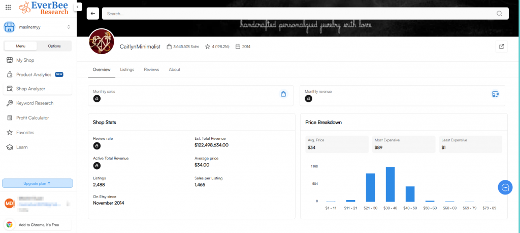 everbee shop analyzer
