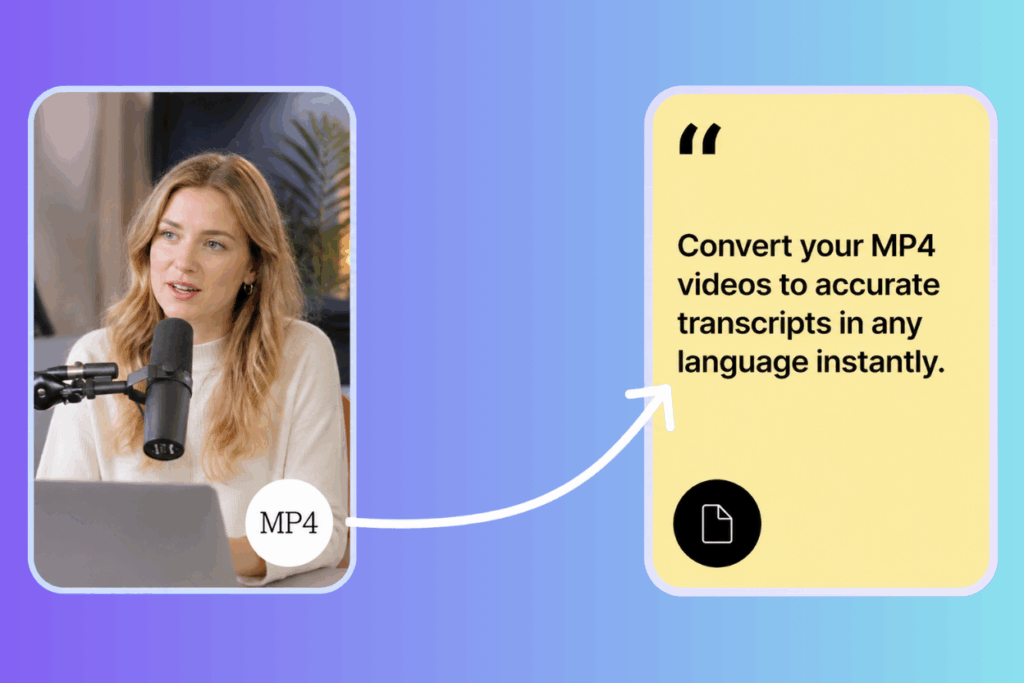 Examples of AI transcribing MP4 files into text