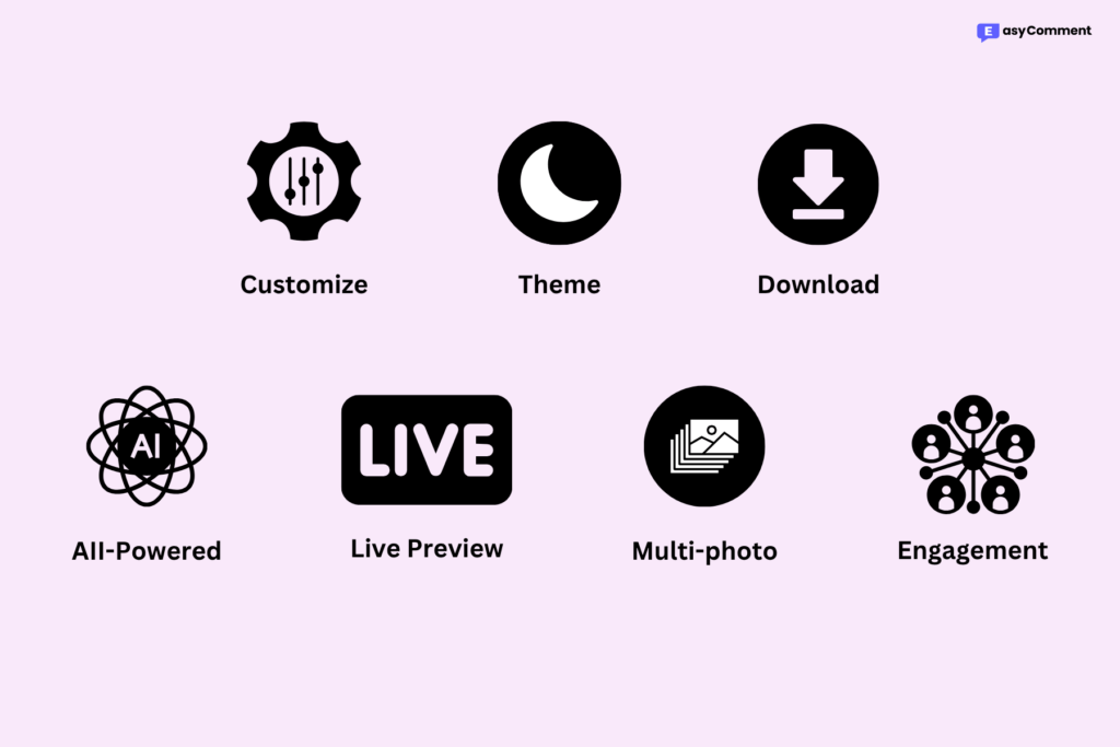 Key features of the Fake Instagram Post Generator interface