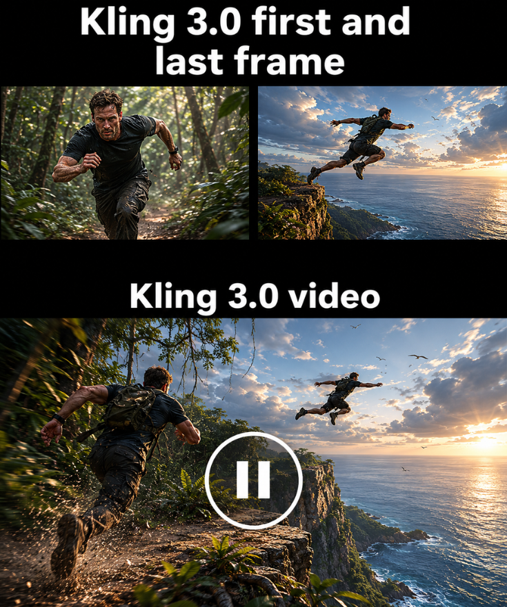 Uploading the first and last frames in Kling 3.0 allows you to generate a video