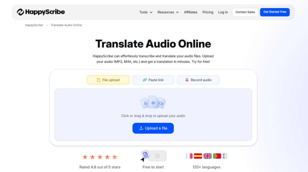 how to translate an audio file from spanish to english