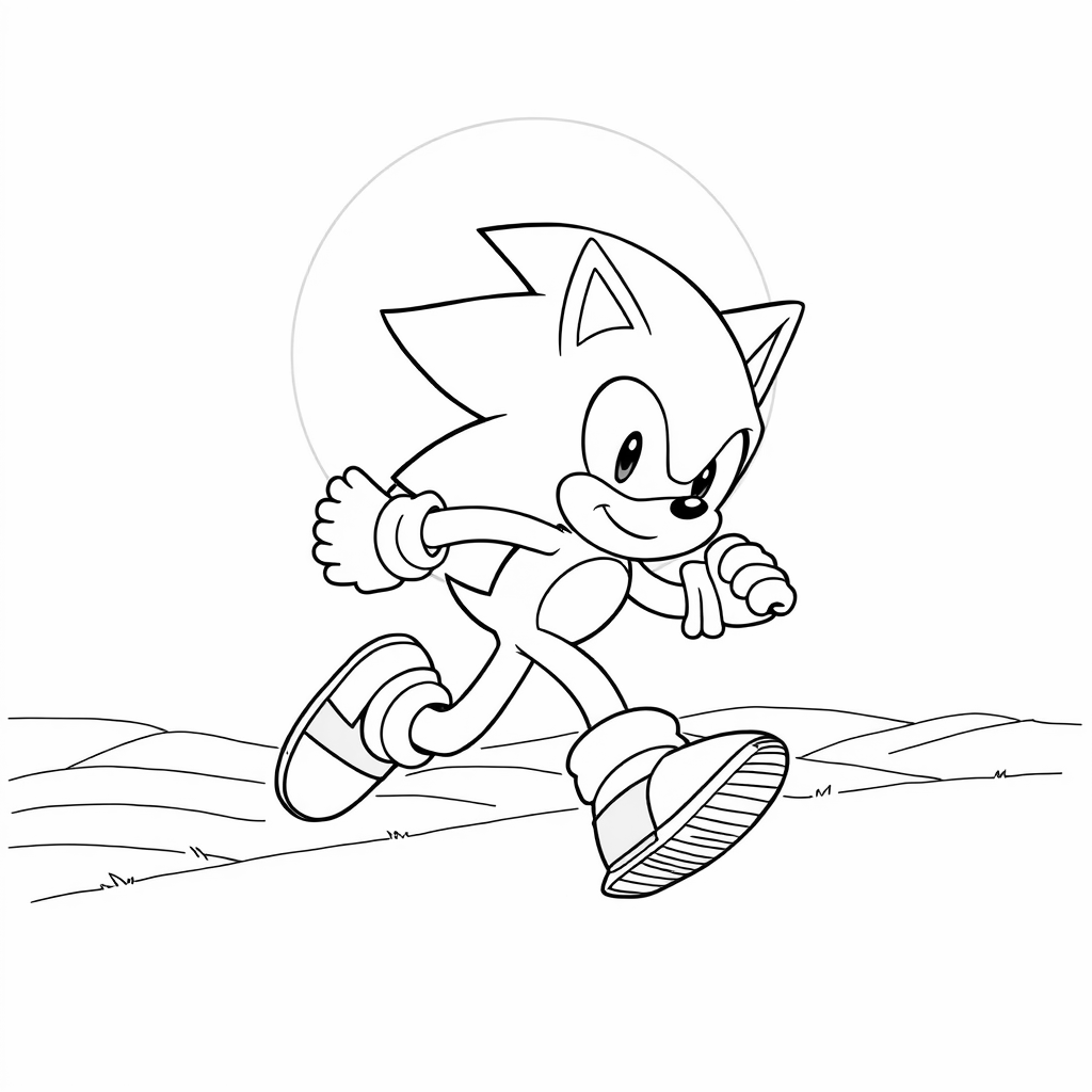 sonic running forward with the sun behind him