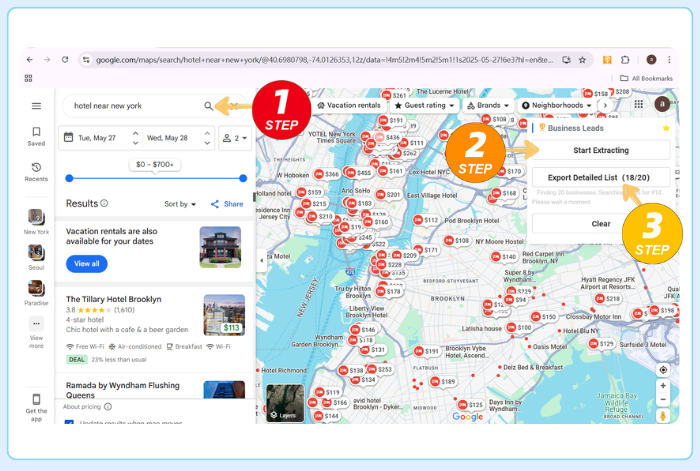 google maps extractor extension