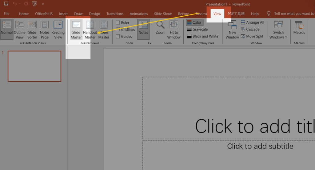 Step 2: Go to Slide Master View