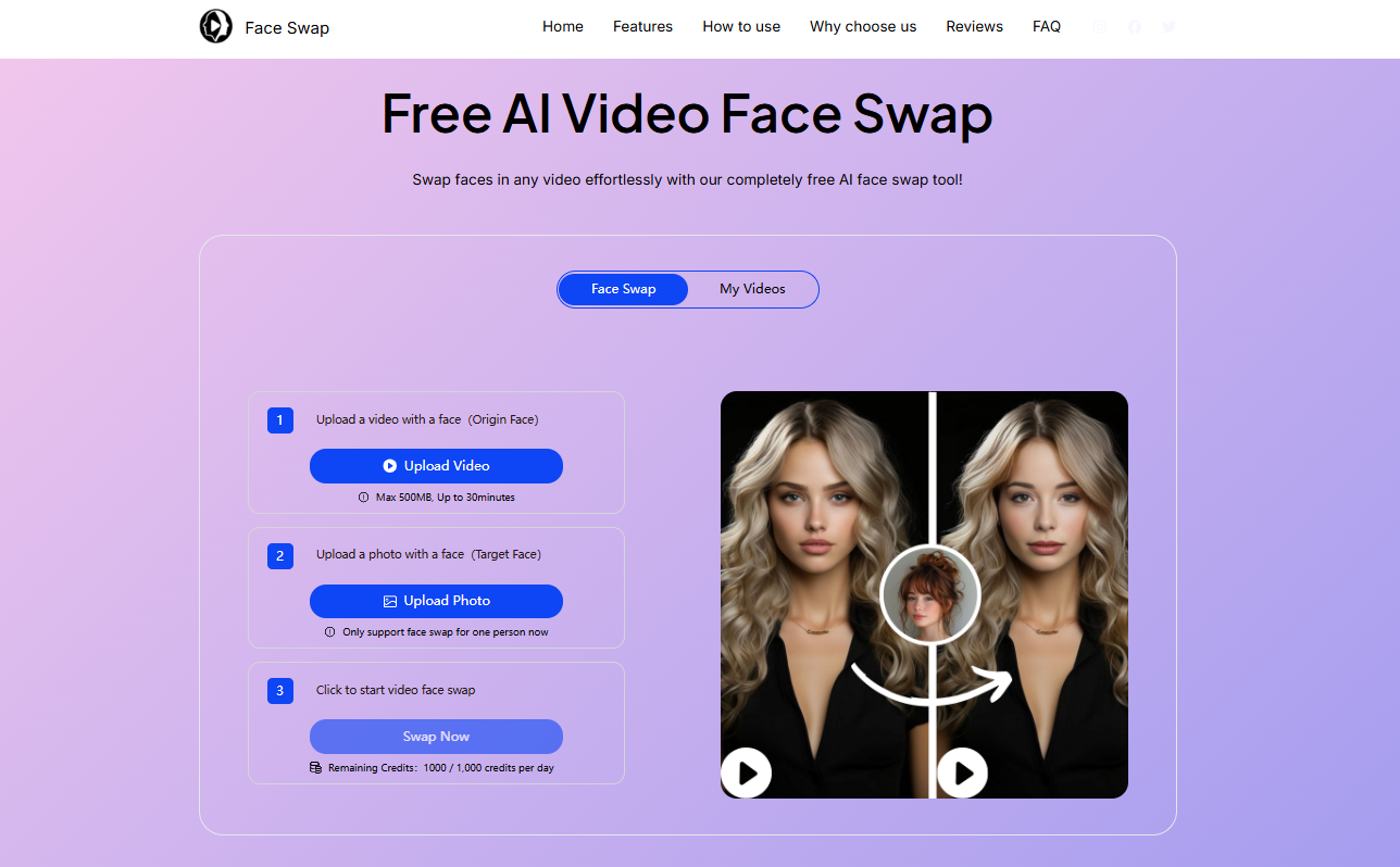 face swap video online free