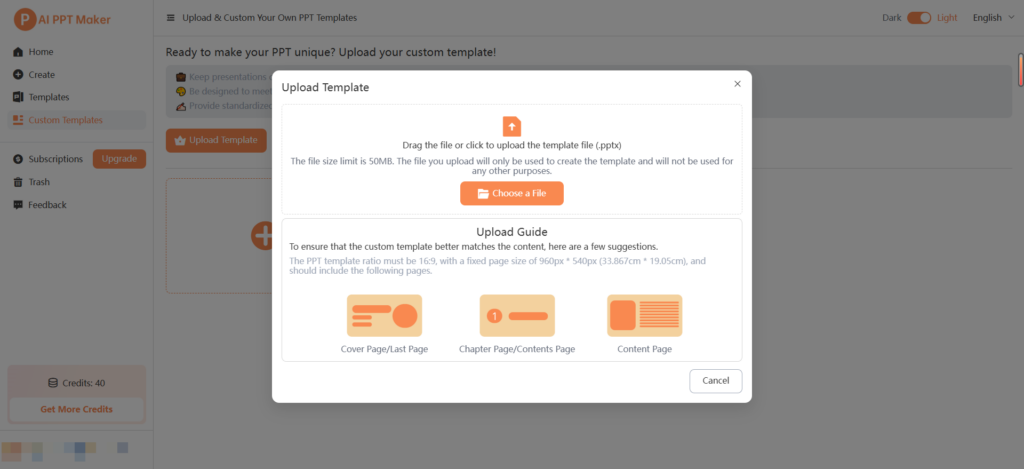Upload Custom Templates to Maintain Brand Style