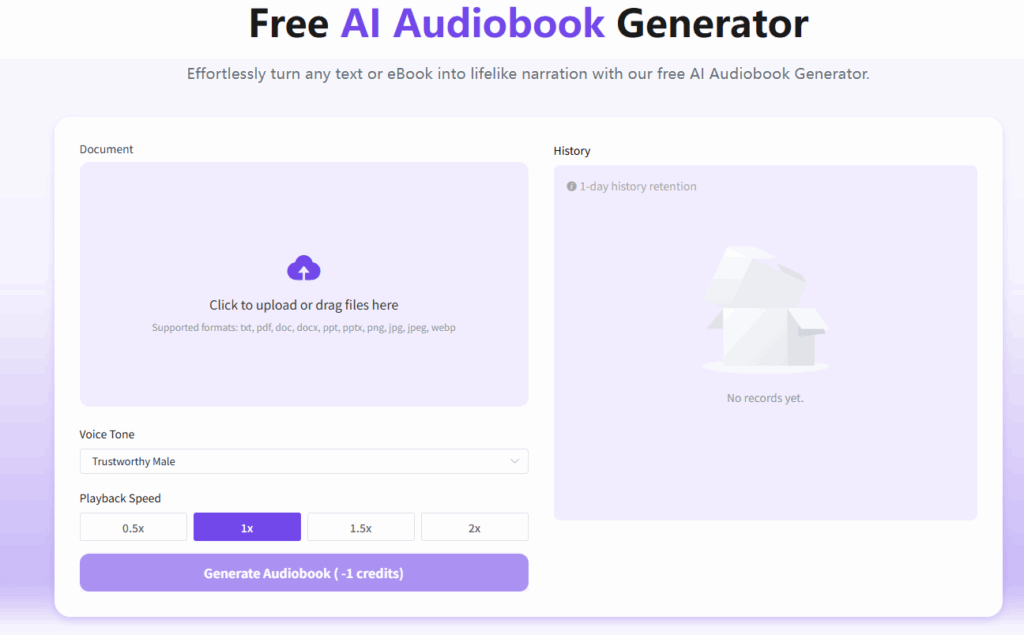 ai dubbing's ai audiobook generator