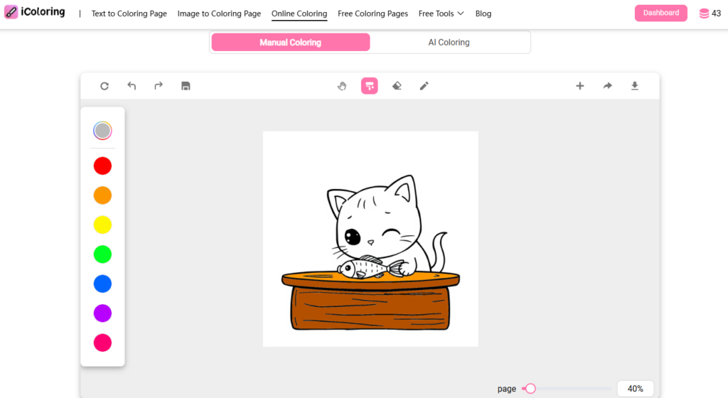 Online manual coloring screenshot