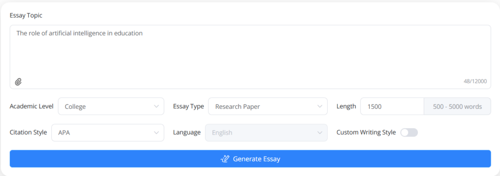 NoteGPT AI Essay Writer
