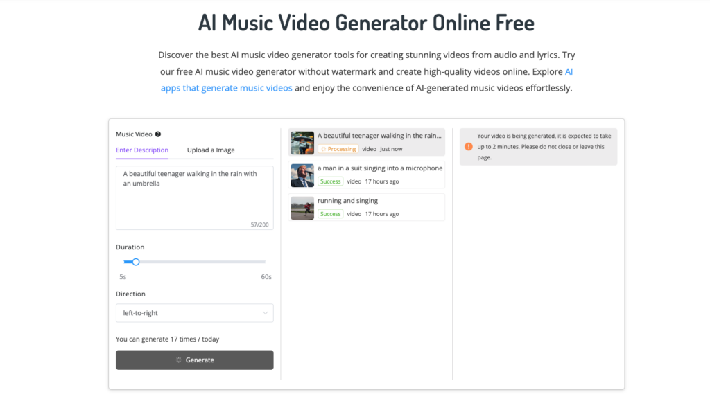 Step 1: Use Remusic’s AI Music Video Generator