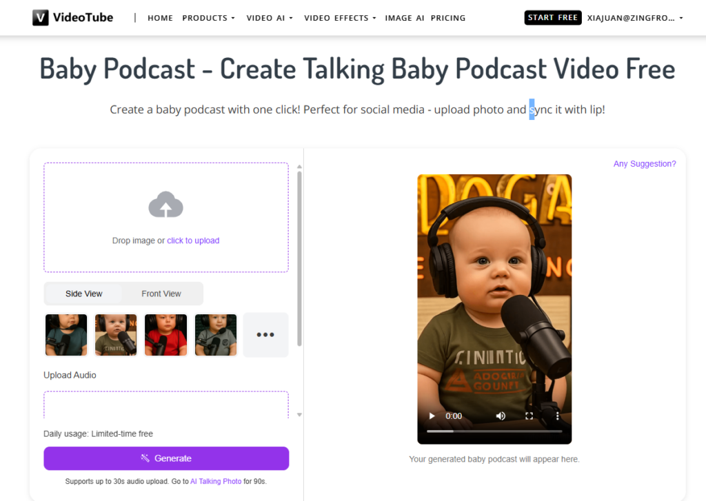 VideoTube AI Talking Baby Videos