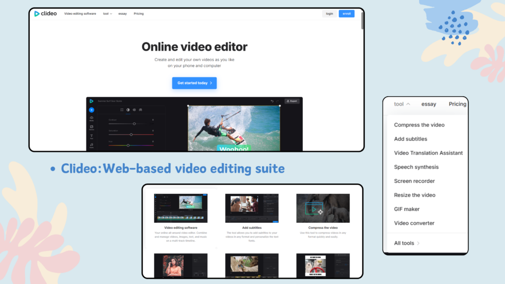 Clideo : web-based video editing suite-MemeClip