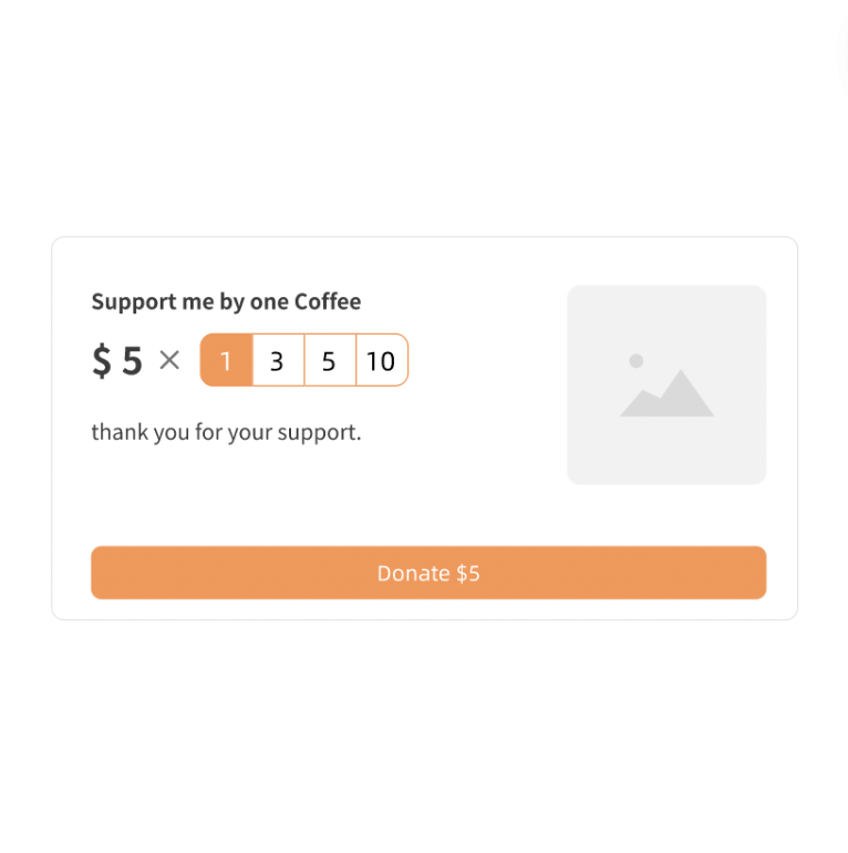 3. Receive Donate, Tips, or Sell Products - KodeCoffee