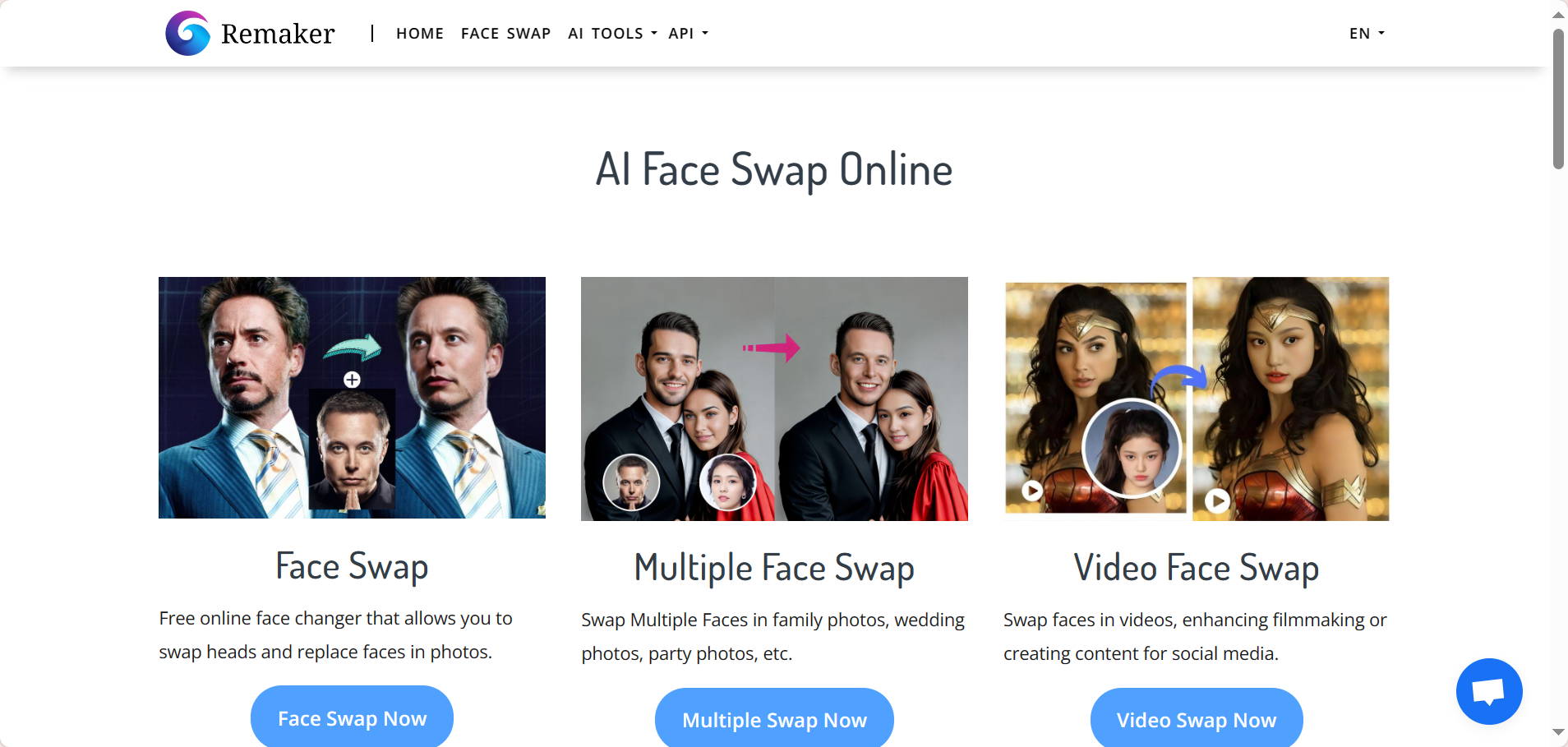 remaker ai face swap video for free