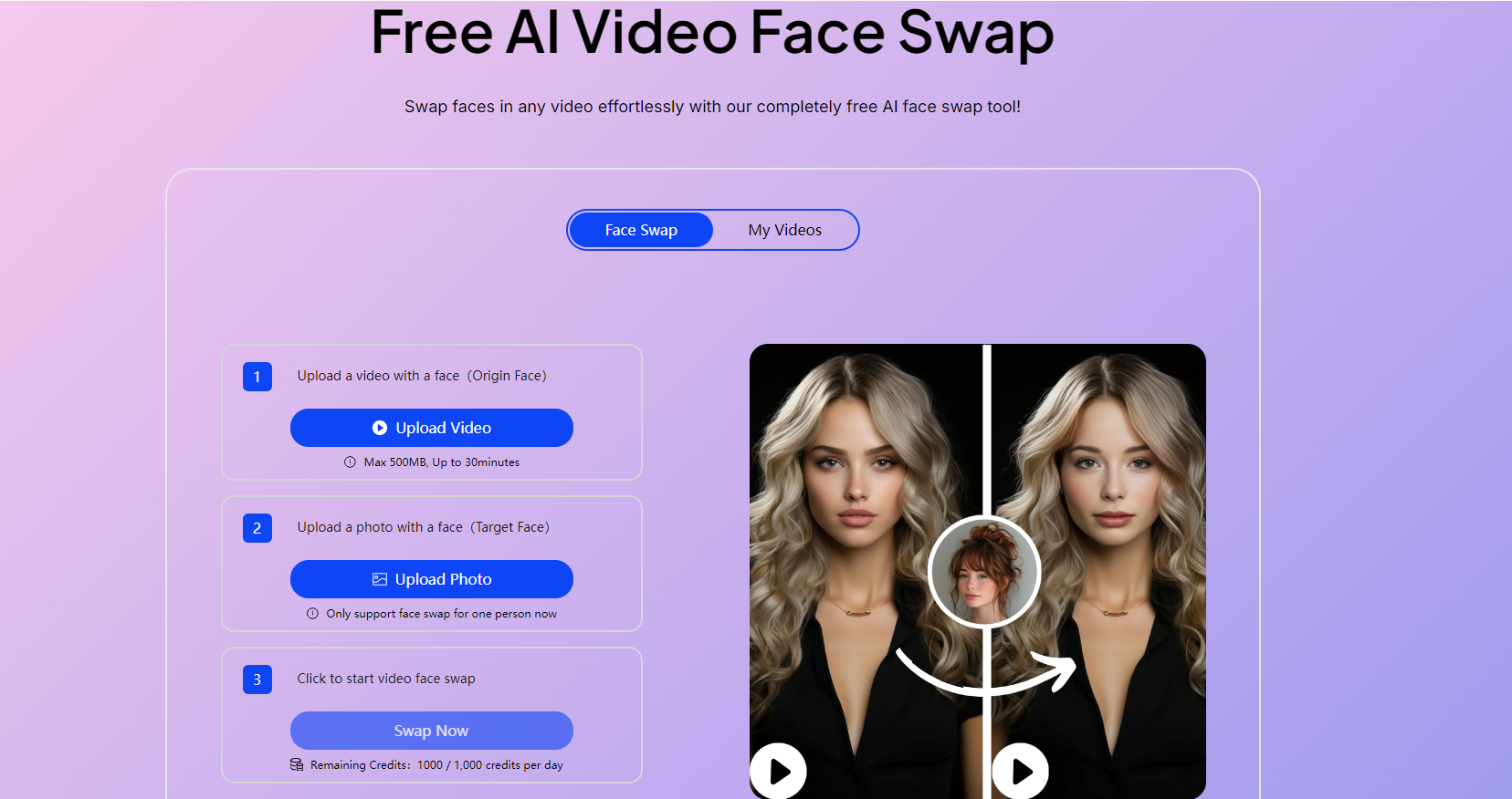 remaker ai face swap free