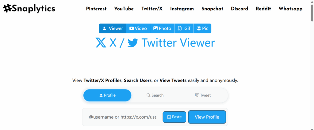Top 5 Twitter Viewer Tools for Anonymous Browsing-Snaplytics