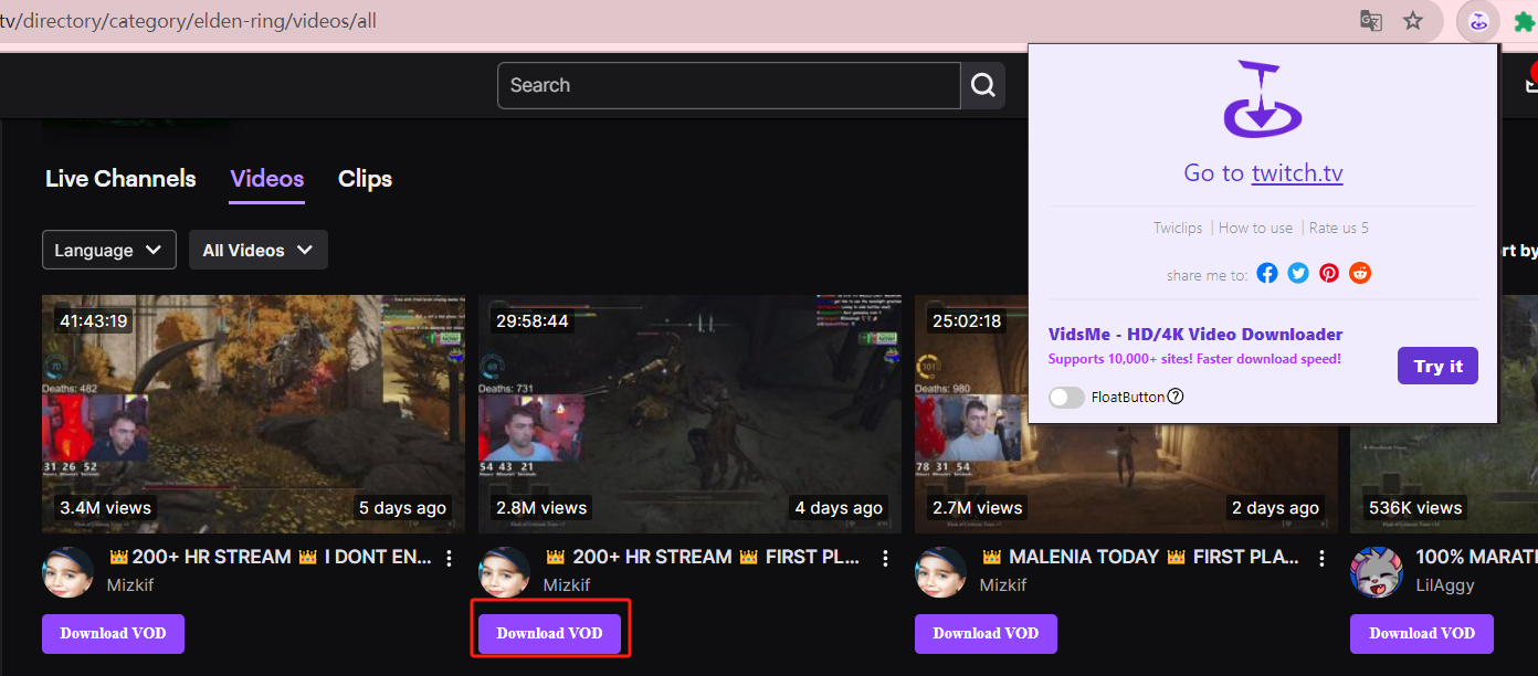 Download A Video from Twitch