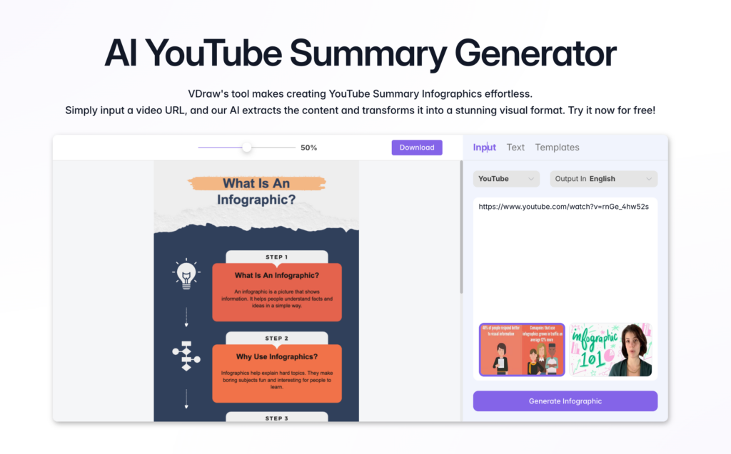 VDraw's AI YouTube Summary Generator - 
VDraw