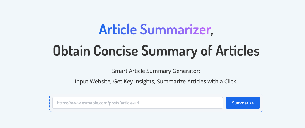 Article Summarizer - Use ChatGPT to Summarize an Article