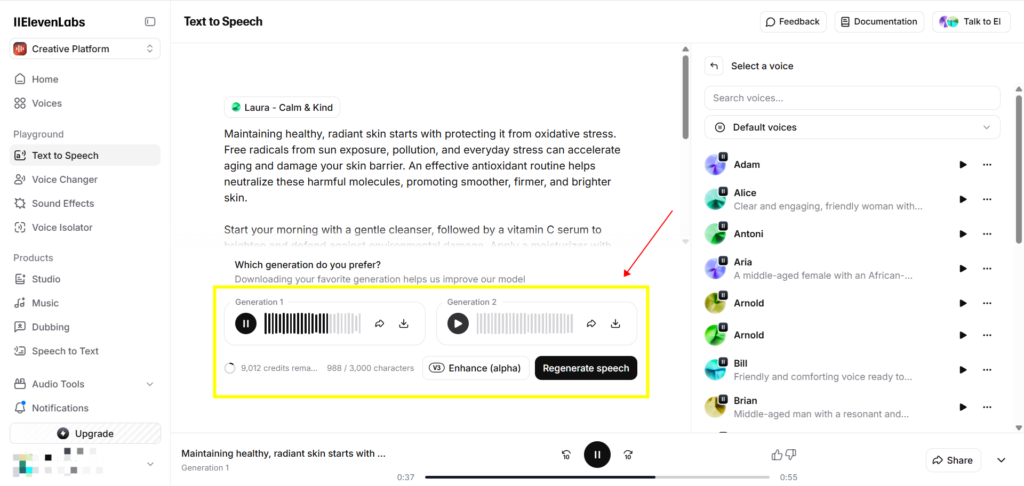 Step 4: Generate and Download Your Audio